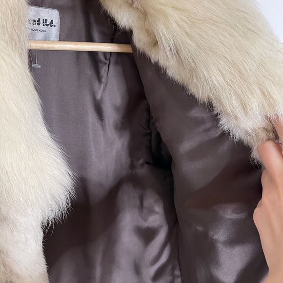 Gorgeous rabbit fur coat white gray - Picture 11 of 13